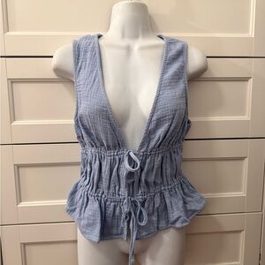 Aerie blouse small blue NWT
